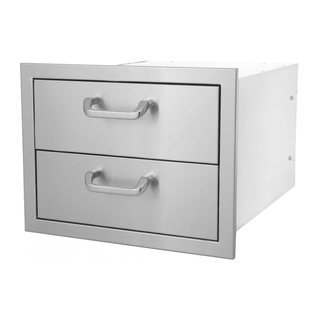 Grillscapes 16-Inch Stainless Steel Double Access Drawer - GS-260-DRW2