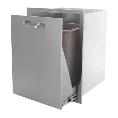 Grillscapes 20-Inch Stainless Steel Roll-Out Single Trash/Propane Tank Drawer (Bin Included) - GS-260-TRLP-DRW
