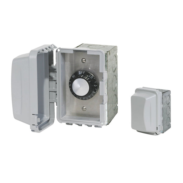 Infratech INF Input Heat Regulator Single Switch w/ Flush Mount and Weather Proof Gang Box 240 Volt - 14 4210