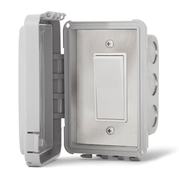 Infratech Simple On/Off Single Switch w/ Flush Mount and Weather Proof Gang Box (20 Amp Per Switch) - 14 4410