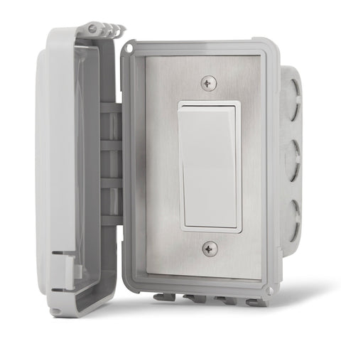 Infratech Simple On/Off Single Switch w/ Flush Mount and Weather Proof Gang Box (20 Amp Per Switch) - 14 4410
