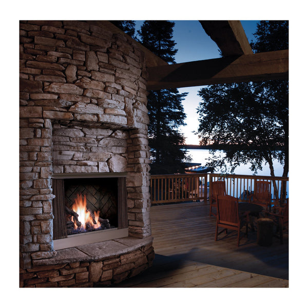 Barbara Jean 37-Inch Natural Gas 55,000 BTU Outdoor Vent-Free Fireplace in Stainless Steel - KFOFP42NS