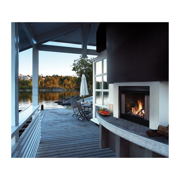 Barbara Jean 37-Inch Natural Gas 55,000 BTU Outdoor Vent-Free Fireplace in Satin Black - KFOFP42N