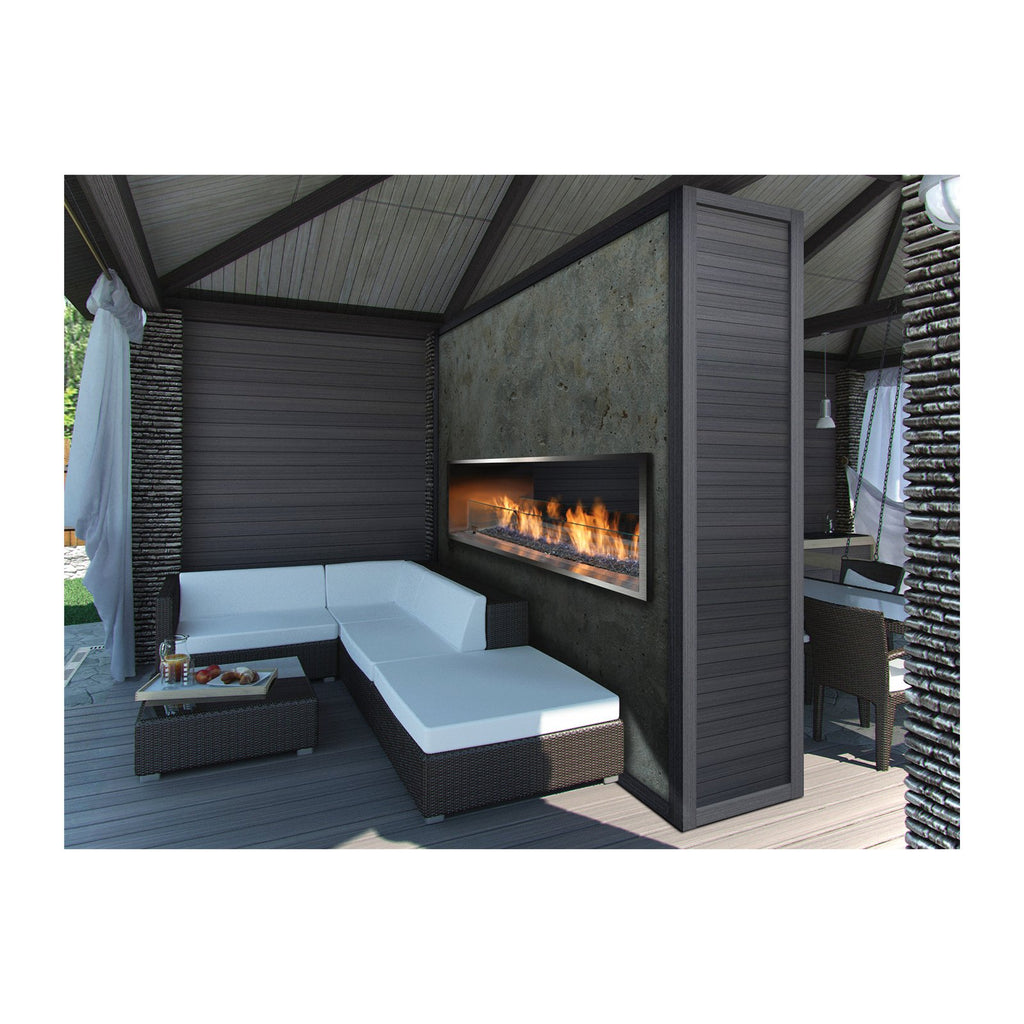 Barbara Jean 55-Inch Natural Gas 80,000 BTU Outdoor See-Thru Sided Linear Fireplace - KFOFP5548S2