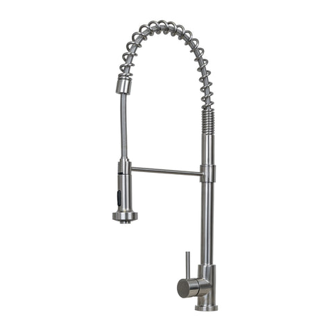 E2 Stainless Solid Stainless Steel Hot & Cold Water Faucet w/ Single Lever Water Control, Pull Out Sprayer and Selectable Spray Patterns - KPS3031/Niagara