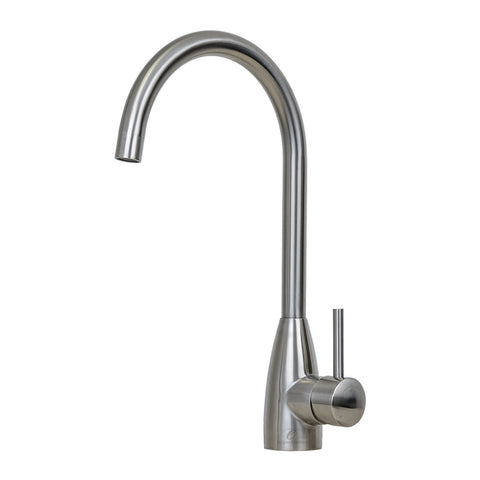 E2 Stainless Solid Stainless Steel Hot & Cold Water Gooseneck Faucet w/ Single Lever Water Control - KS2940/Merced