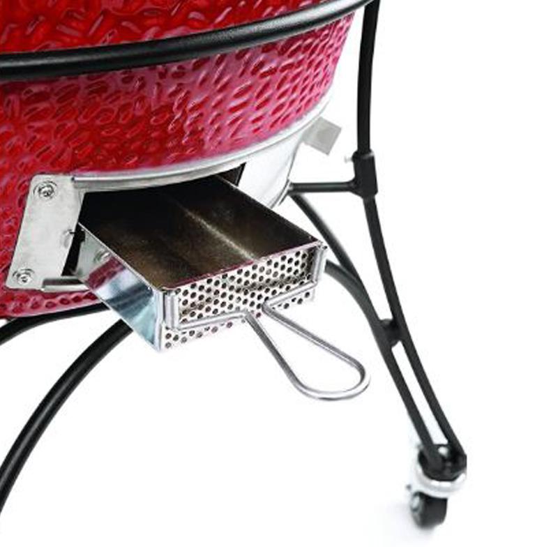 Kamado Joe Freestanding 24-Inch Big Joe II Red w/ Cart, Side Shelves, Heat Deflector, Tools & Air Lift Hinge - BJ24RHC