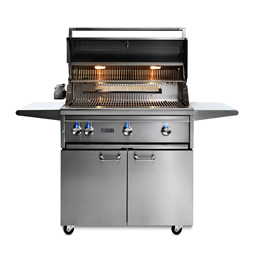 Lynx Professional 36-Inch Natural Gas Freestanding Grill - All Trident Sear Burner w/ Rotisserie - L36ATRF-NG