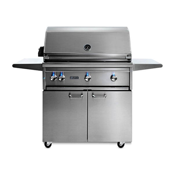 Lynx Professional 36-Inch Natural Gas Freestanding All Trident Sear Burner Grill w/ Flametrak and Rotisserie - LF36ATRF-NG