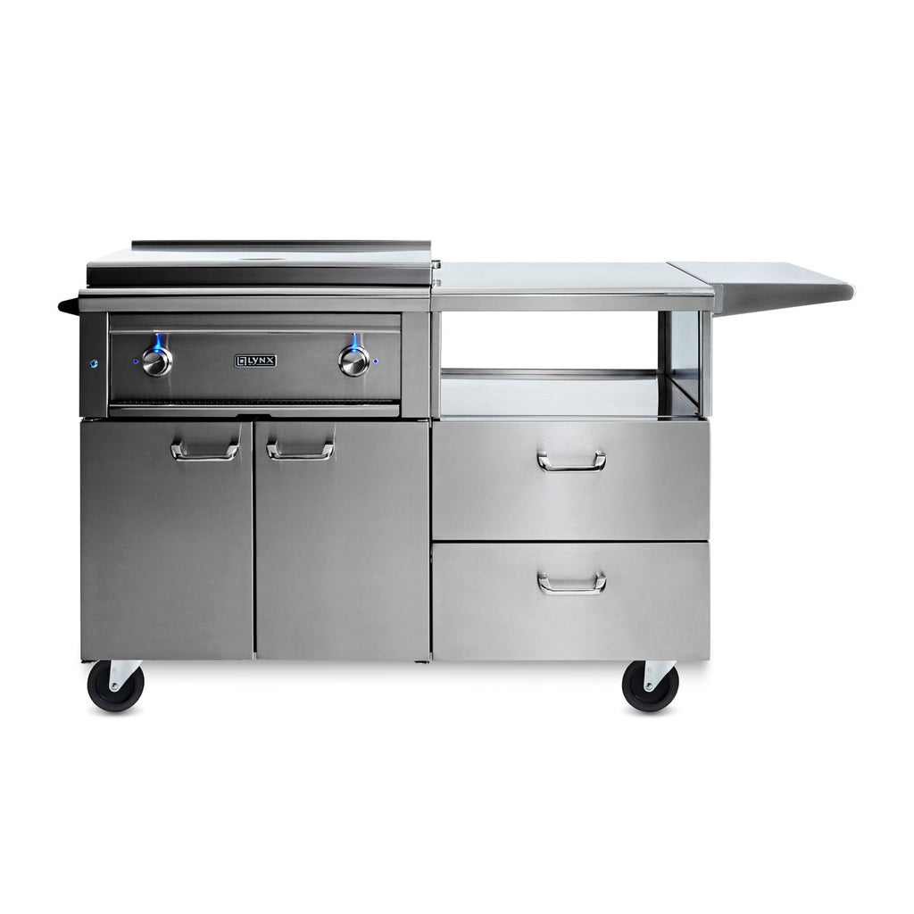 Lynx Professional 30-Inch Natural Gas Asado Grill on Mobile Kitchen Cart - L30AG-NG + LMKC54