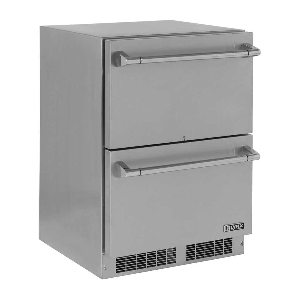 Lynx Professional 24-Inch Built-In Refrigerated Drawers w/ Lock - LN24DWR