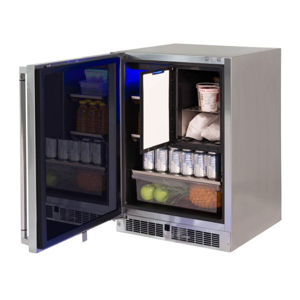 Lynx Professional 24-Inch Refrigerator Freezer Combo w/ Door Lock (Left Hinge) - LN24REFCL