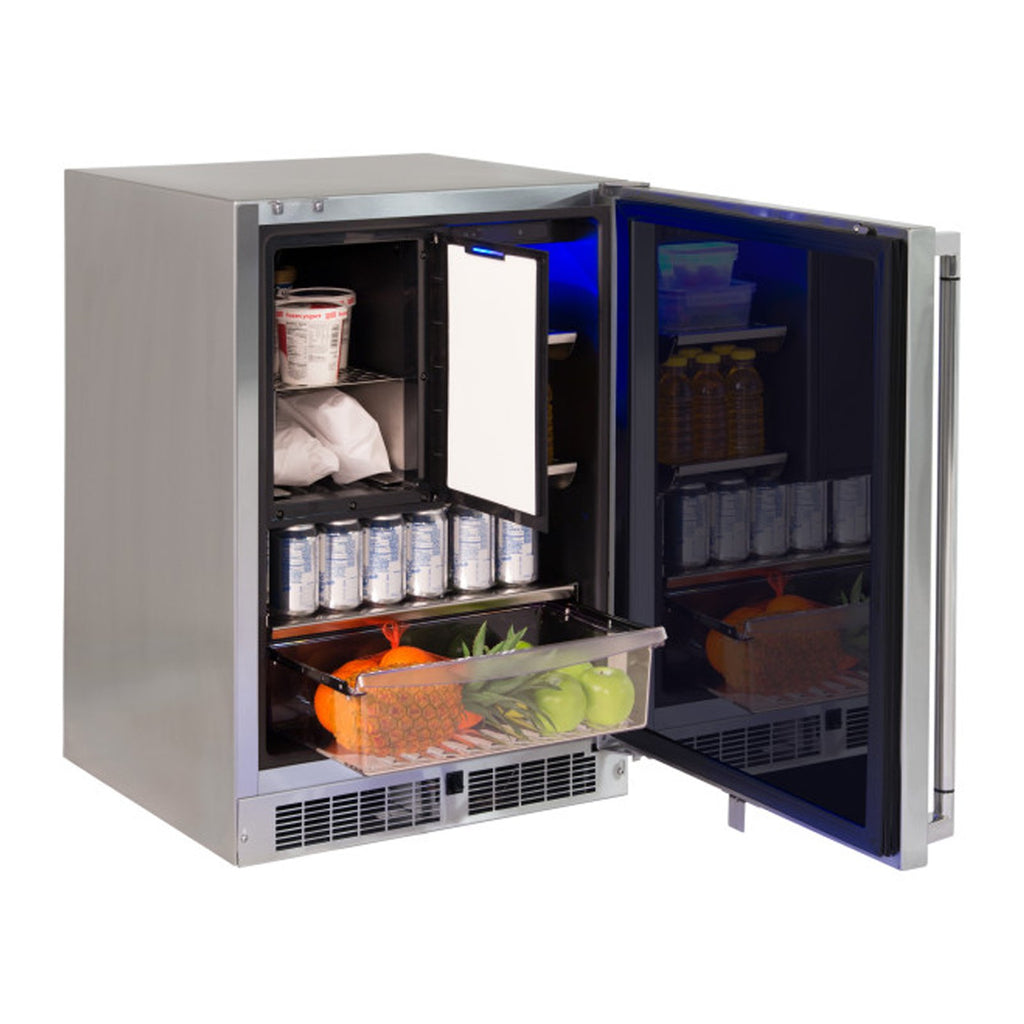 Lynx Professional 24-Inch Refrigerator Freezer Combo w/ Door Lock (Right Hinge) - LN24REFCR