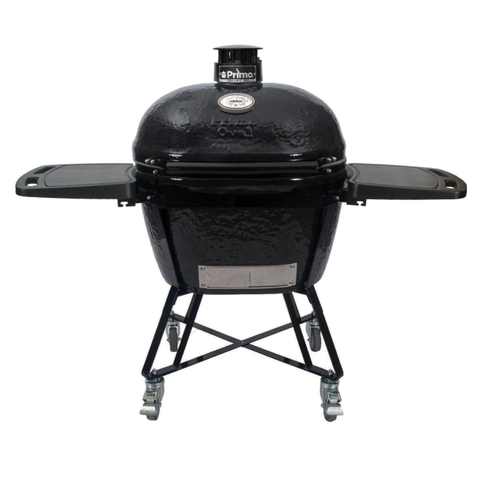 Primo Oval XL 400 All-In-One FreestandIng Charcoal Ceramic Kamado Grill With Heavy-Duty Stand and Side Shelves (2021 Model) - PGCXLC