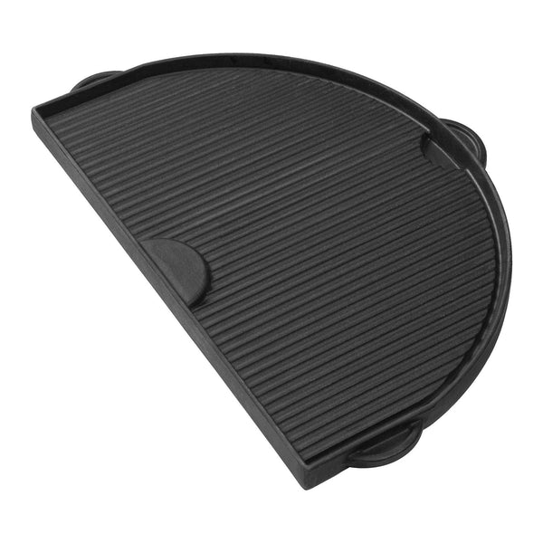 Primo Half Moon Cast Iron Griddle for Oval Junior 200, Flat and Grooved Sides (1 pc.) - PG00362