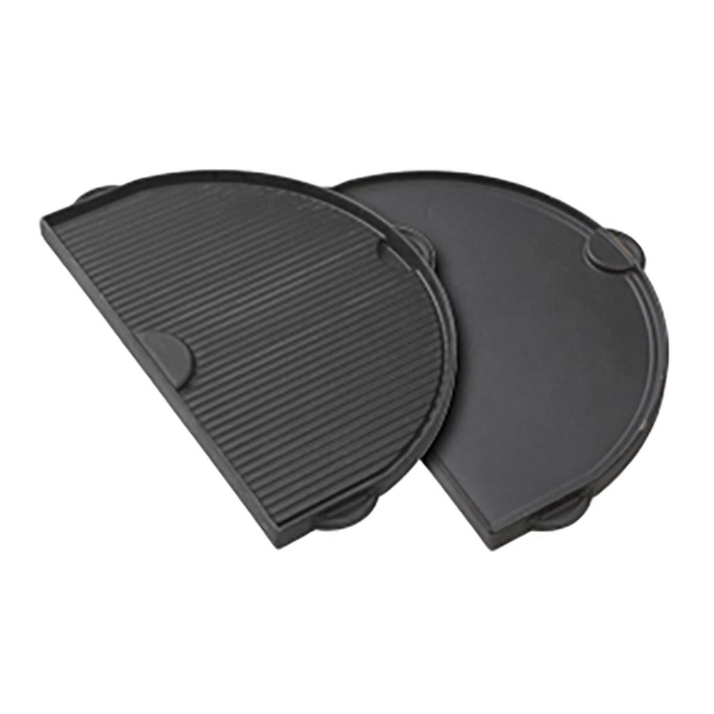 Primo Half Moon Cast Iron Griddle for Oval Large 300, Flat and Grooved Sides (1 pc.) - PG00365