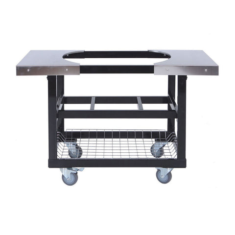 Primo Steel Cart Base With Basket and StaInless Steel Side Shelves for Oval Large 300 & XL 400 - PG00370