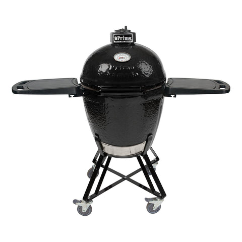 Primo Large Round All-In-One FreestandIng Charcoal Ceramic Kamado Grill With Heavy-Duty Stand and Side Shelves (2021 Model) - PGCRC