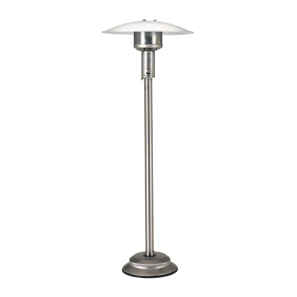 Patio Comfort Natural Gas Portable Patio Heater w/ Push Button Ignition: Includes 12-Inch Steel Hose Kit with 2 Quick Disconnects and Shut Off Valve (Stainless Steel) - NPC05 SS