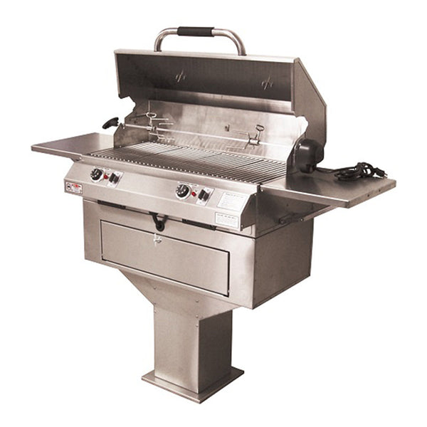 Electri-Chef Ruby 32-Inch 5280 Volt Electric Freestanding Grill On Pedestal Base With Dual Temperature Control - 4400-EC-448-PB-D-32