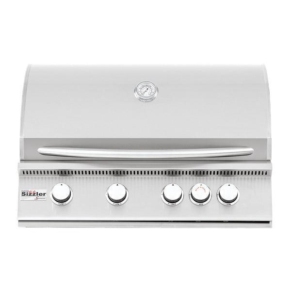 Summerset Sizzler 32-Inch Natural Gas Built-In Grill w/ 4 Burners and 1 Rear Infrared Rotisserie Burner (Rotisserie Kit NOT Included) - SIZ32-NG