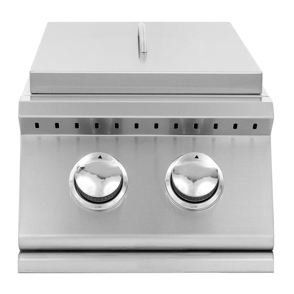 Summerset Sizzler Propane Gas Built-In Double Side Burner w/ Removable Lid - SIZSB2-LP