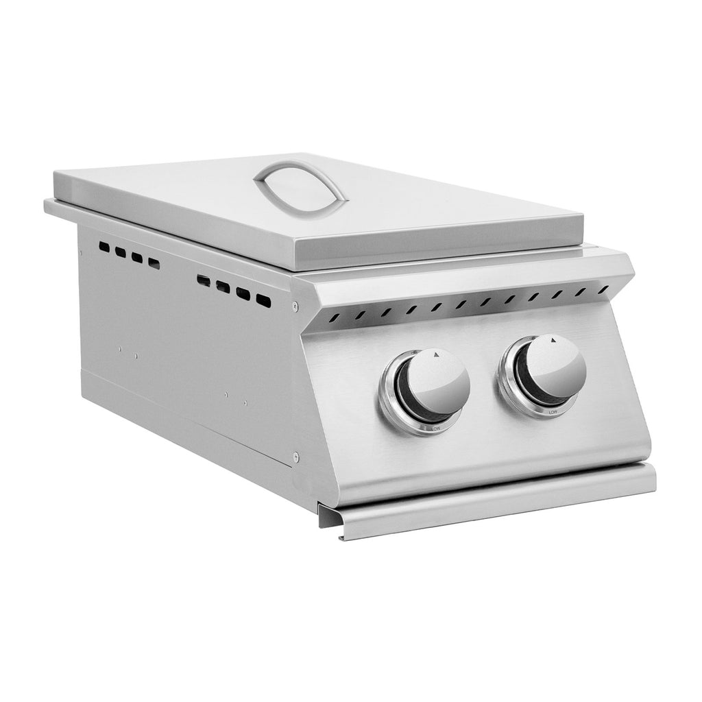 Summerset Sizzler Natural Gas Built-In Double Side Burner w/ Removable Lid - SIZSB2-NG