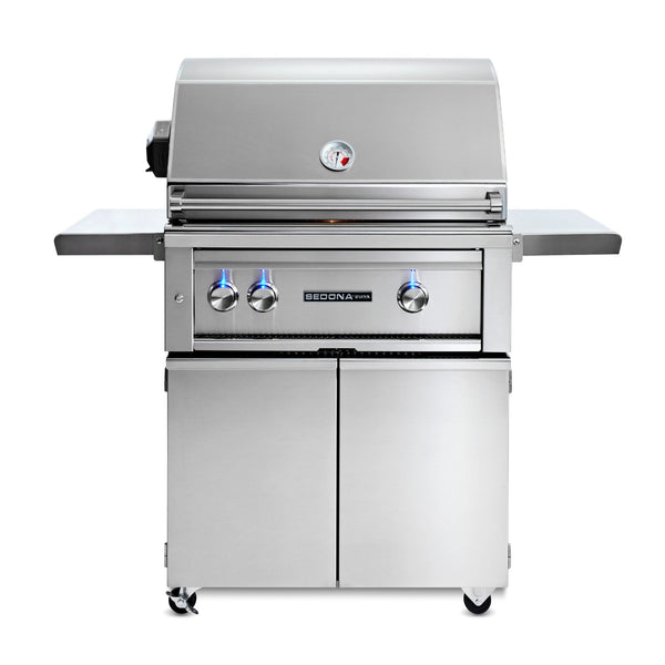 Sedona by Lynx 30-Inch Natural Gas Freestanding Grill - 2 Stainless Steel Burners, w/ Rotisserie - L500FR-NG