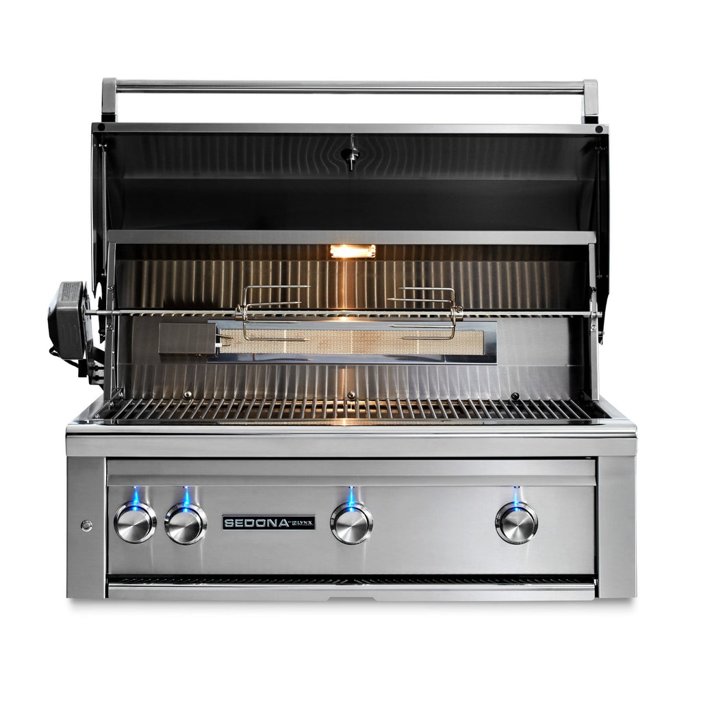 Sedona by Lynx 36-Inch Natural Gas Built-In Grill - 2 Stainless Steel Burners and 1 ProSear Burner, w/ Rotisserie - L600PSR-NG