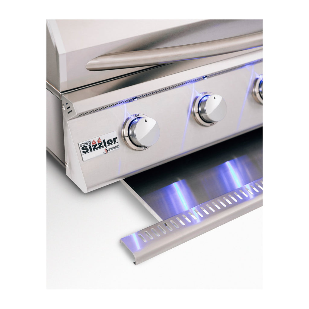 Summerset Sizzler Professional-Series 40-Inch Propane Gas Built-In Grill w/ 5 Burners and 1 Rear Infrared Rotisserie Burner (Rotisserie Kit NOT Included) - SIZPRO40-LP