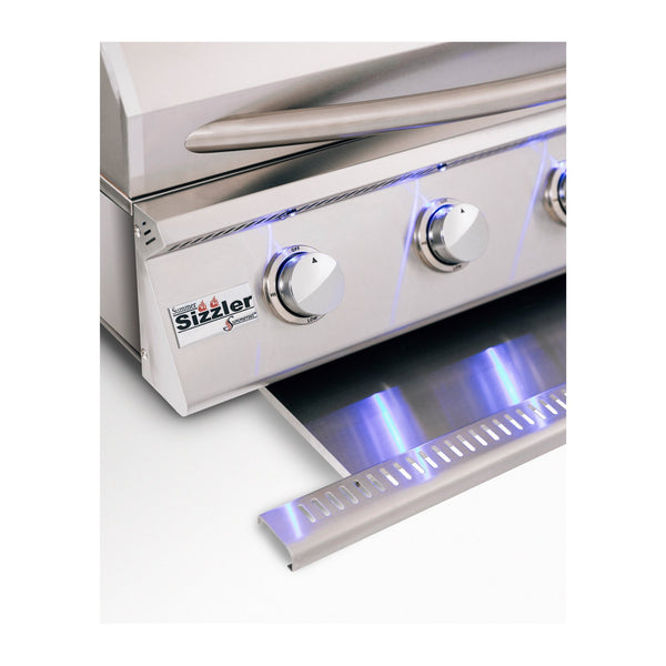 Summerset Sizzler Professional-Series 40-Inch Natural Gas Built-In Grill w/ 5 Burners and 1 Rear Infrared Rotisserie Burner (Rotisserie Kit NOT Included) - SIZPRO40-NG