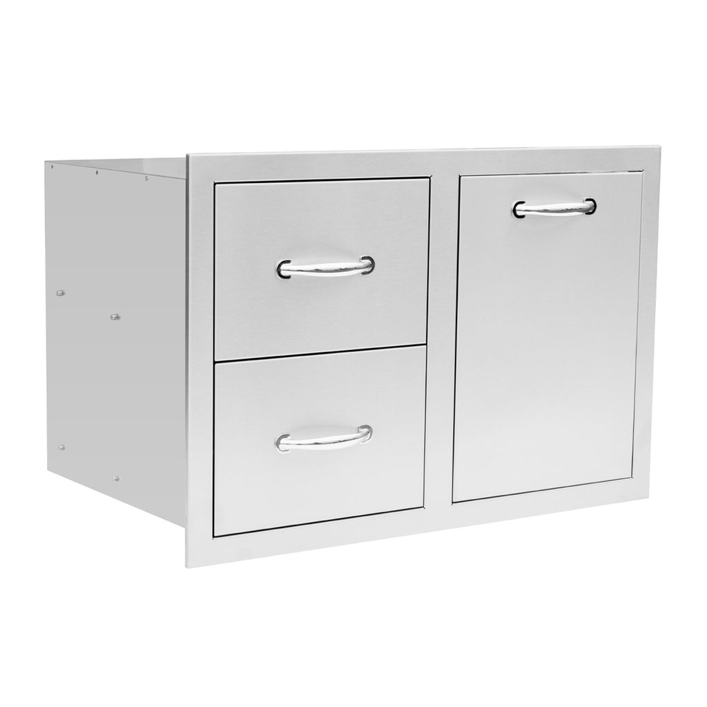 Summerset 33-Inch North American Stainless Steel 2-Drawer and Vented LP Tank Pullout Drawer Combo - SSDC2-33LP