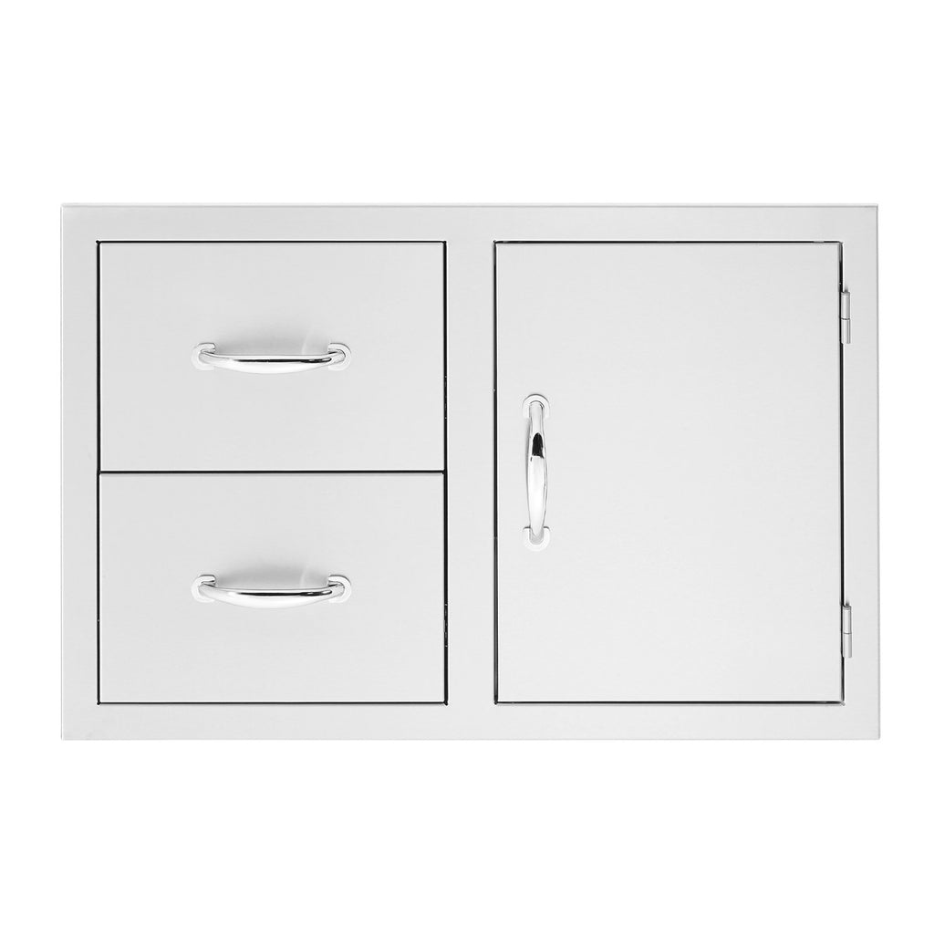 Summerset 33-Inch North American Stainless Steel 2-Drawer and Access Door Combo w/ Masonry Frame Return - SSDC2-33M