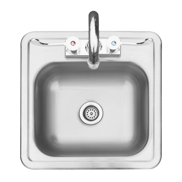 Summerset 15x15 Stainless Steel Drop-in Sink w/ Hot and Cold Faucet - SSNK-15D