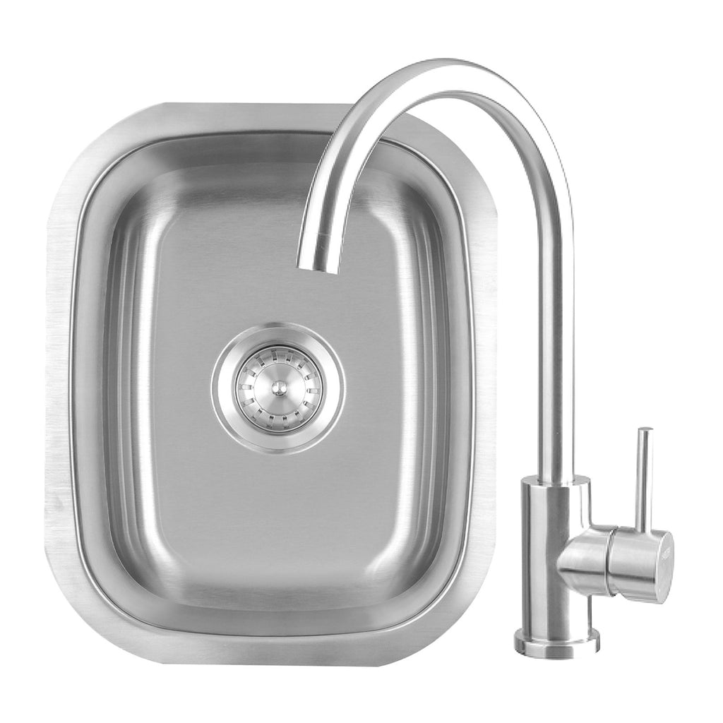 Summerset 19x15 Stainless Steel Undermount Sink w/ 360 Degree Hot and Cold Faucet - SSNK-19U