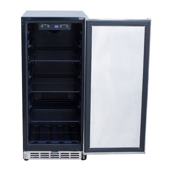 Summerset 15-Inch Outdoor Rated Refrigerator w/ Door Lock and Stainless Steel Door - SSRFR-15S