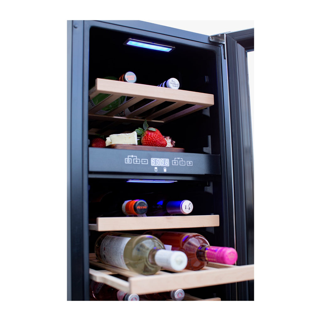 Summerset 15-Inch Outdoor Rated Dual Zone Wine Cooler w/ Door Lock - SSRFR-15WD