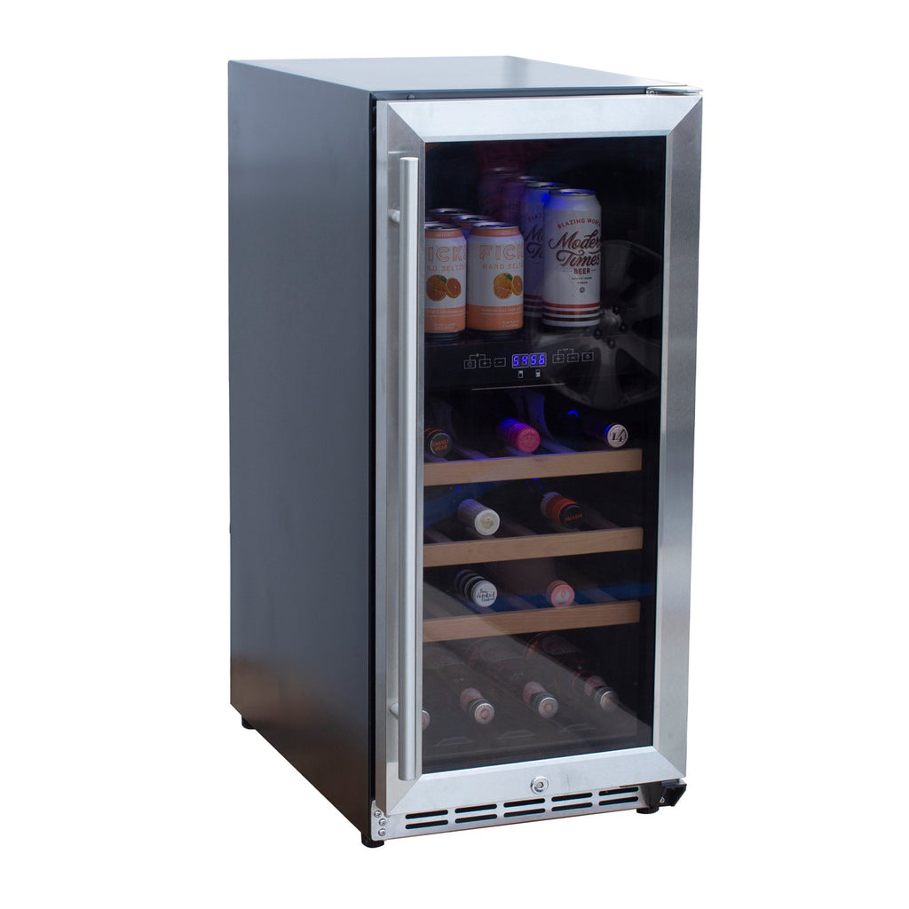 Summerset 15-Inch Outdoor Rated Wine Cooler w/ Door Lock - SSRFR-15W