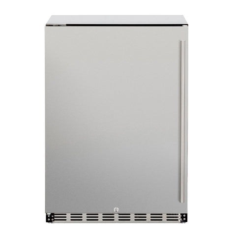 Summerset 24-Inch 5.3c Deluxe Outdoor Rated Refrigerator w/ Door Lock (Left Hinge) - SSRFR-24D-L