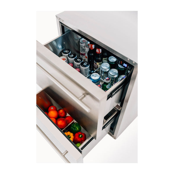 Summerset 24-Inch 5.3c Deluxe Outdoor Rated 2-Drawer Refrigerator - SSRFR-24DR2