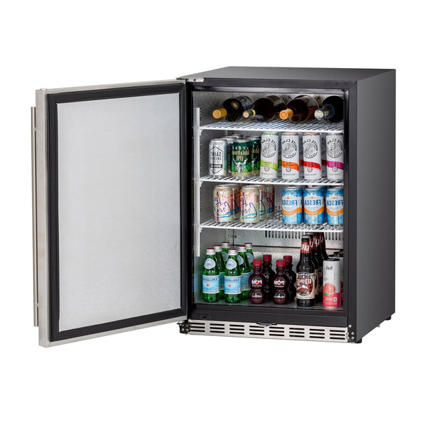 Summerset 24-Inch 5.3c Outdoor Rated Refrigerator w/ Door Lock (Left Hinge) - SSRFR-24S-R