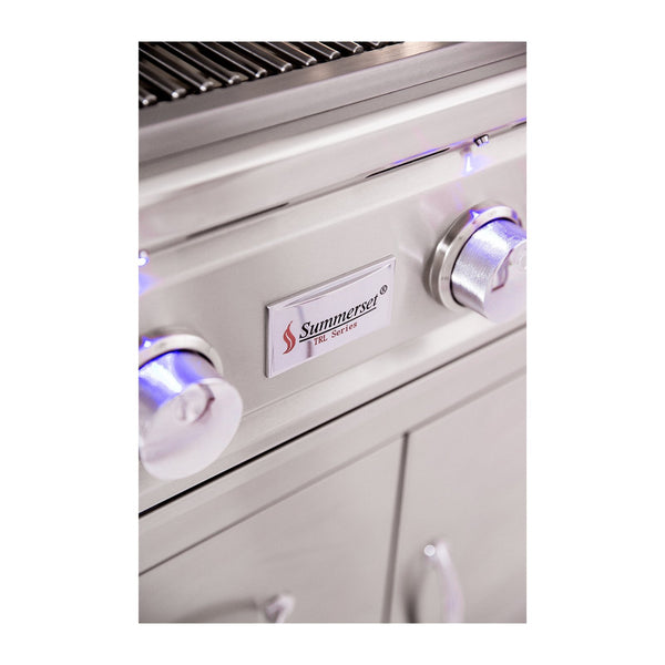 Summerset TRL 32-Inch Natural Gas Built-In Grill w/ 3 Burners, 1 Rear Infrared Rotisserie Burner and Rotisserie Kit - TRL32-NG