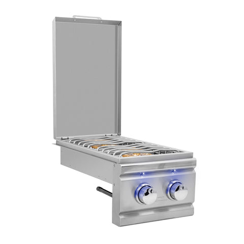 Summerset TRL Natural Gas Built-In Double Side Burner w/ LED Illumination and Removable Lid - TRLSB2-NG
