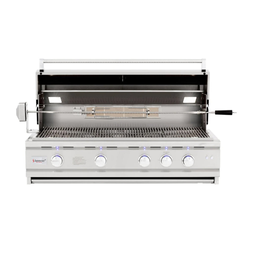 Summerset TRLD Deluxe Series 44-Inch Natural Gas Built-In Grill w/ 4 Burners, 1 Rear Infrared Rotisserie Burner and Rotisserie Kit - TRLD44-NG