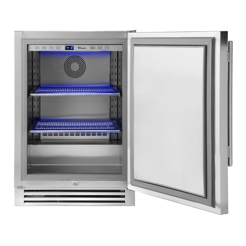 True 24-Inch Undercounter Freezer with Stainless Steel Door, Includes 2 Wire Shelves (Right Hinge) - TUF-24-R-SS-C