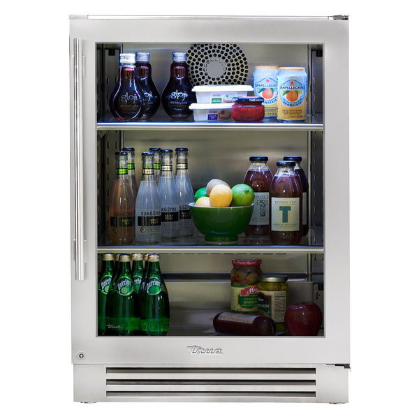 True 24-Inch Undercounter Refrigerator with Stainless Steel Glass Door and 2 Glass Shelves (Right Hinge) - TUR-24-R-SG-C