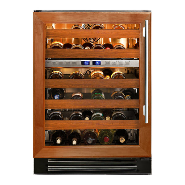 True 24-Inch Undercounter Single Zone Wine Refrigerator with Panel Ready Glass Door, 5 Pullout Wine Shelves (Left Hinge) - TWC-24-L-OG-C