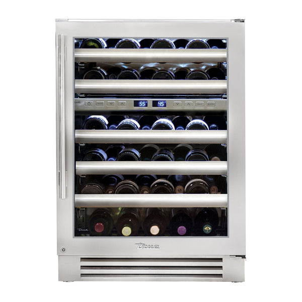 True 24-Inch ADA Height Wine Refrigerator with Stainless Steel Glass Door, 5 Pullout Wine Shelves (Right Hinge) - TUWADA-24-RG-A-S