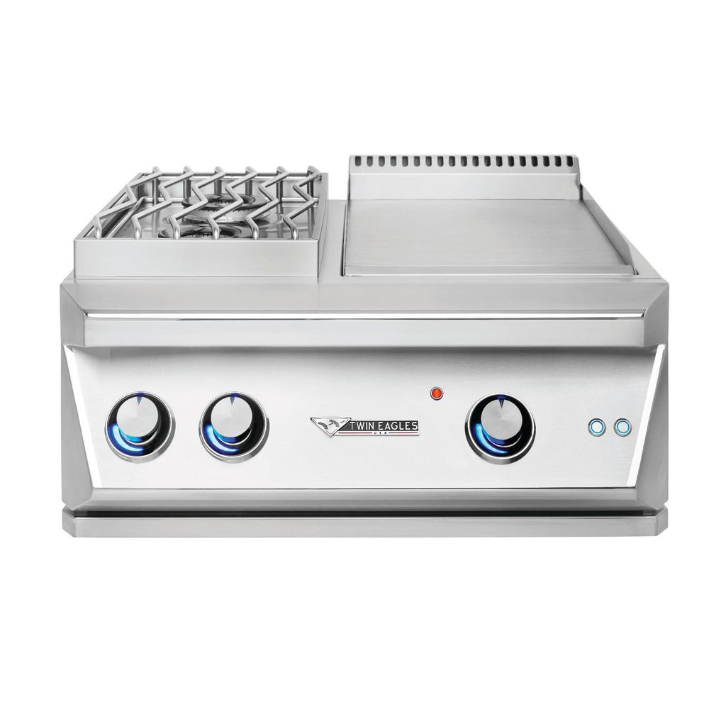 Twin Eagles 30-Inch Propane Gas Built-In Breakfast Club Double Side Burner w/ Griddle - TEBC30-CL