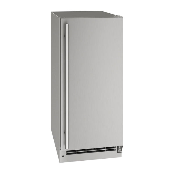 U-Line 15-Inch Stainless Steel Outdoor Crescent Ice Maker w/ Reversible Hinge - UOCR115-SS01B